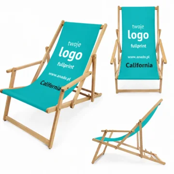 LEŻAK DREWNIANY Z LOGO CALIFORNIA